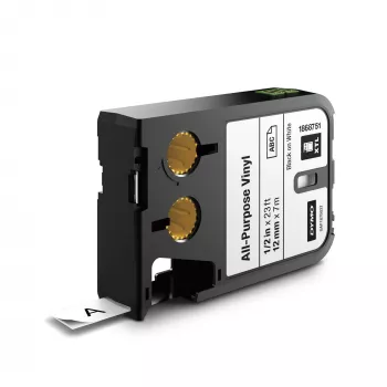 DYMO XTL yleisvinyylitarrat | 12 mm x 7 m | musta valkoisella