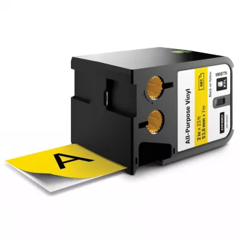 DYMO XTL yleisvinyylitarrat | 54 mm x 7 m | musta keltaisella