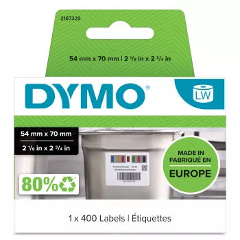 DYMO Authentic LabelWriter -tarrat varastonkiertoon elintarviketeollisuudelle | 54 mm x 70 mm | 400 värikoodattua itseliimautuvaa tarraa | LabelWriter-tarratulostimille