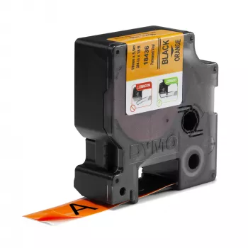 DYMO Rhino teollisuus vinyylitarrat | 19 mm x 5,5 m | musta teksti oranssilla | itseliimautuva | Rhino- ja LabelManager-tarratulostimille