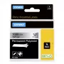 DYMO Rhino teollisuus pysyvät polyesteritarrat | 12 mm x 5,5 m | musta teksti metallisella | Rhino- ja LabelManager-tarratulostimille