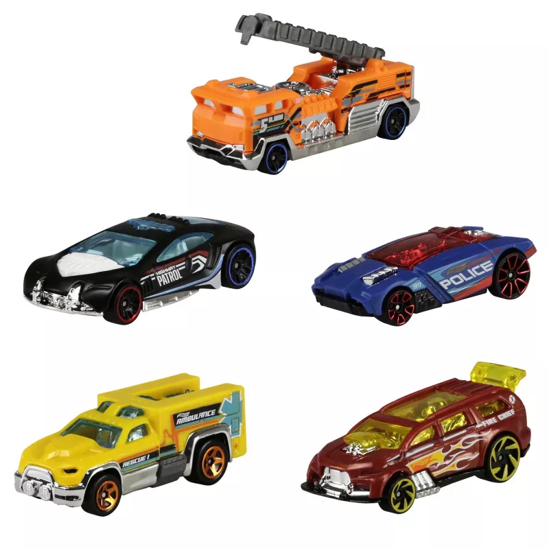 Hot Wheels 5 kpl:n pakkaus valikoima, ajoneuvosetti, 3 vuotta, eri värejä