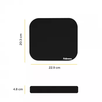 Fellowes premium-hiirimatto – musta, musta, monokromaattinen, polyesteri, kumi