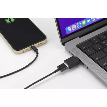 Kensington CA1010 USB-C - USB-A M/F -sovitin, USB-C, USB-A, musta