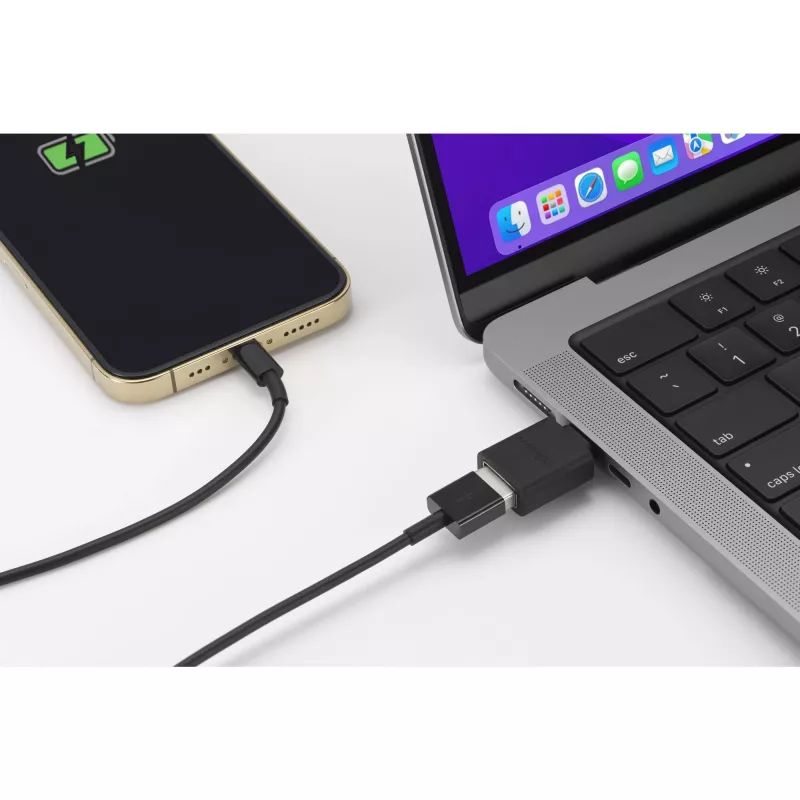 Kensington CA1010 USB-C - USB-A M/F -sovitin, USB-C, USB-A, musta