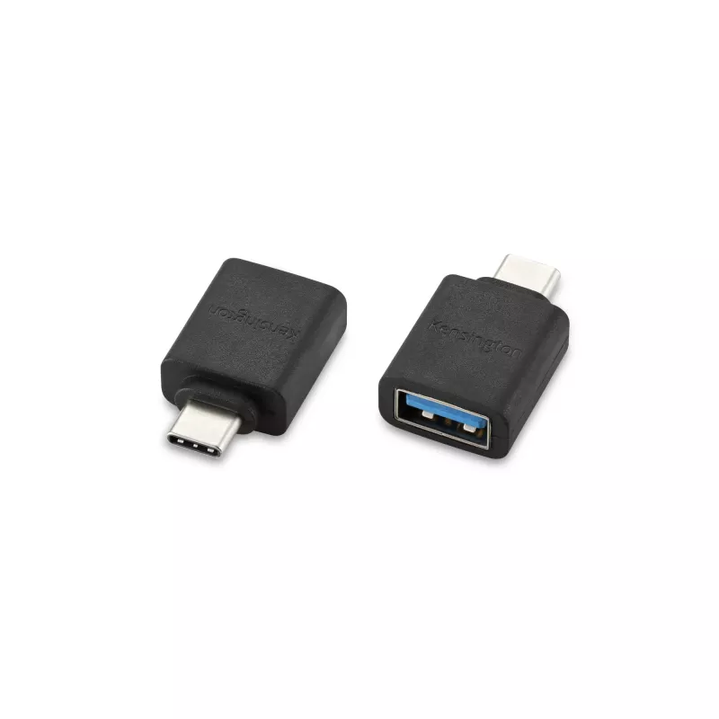 Kensington CA1010 USB-C - USB-A M/F -sovitin, USB-C, USB-A, musta