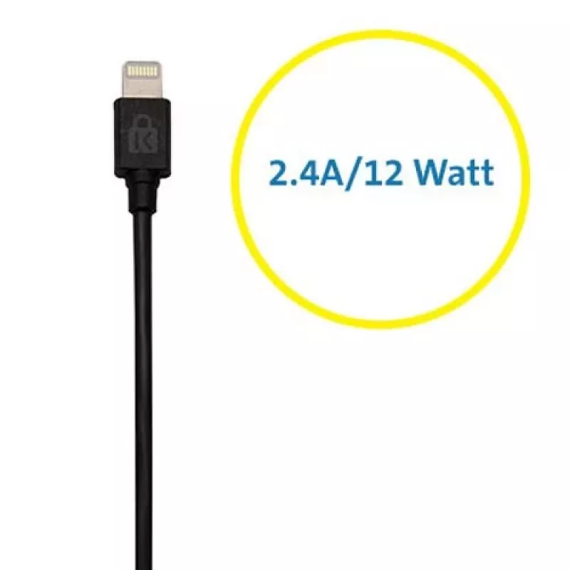 Kensington PowerBolt™ 2.4 autolaturi – musta, auto, savukkeensytytin, 1 m, musta