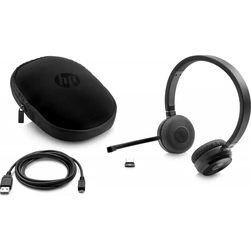 HP UC Wireless Duo -kuulokemikrofoni, langaton, toimisto/callcenter, 310 g, kuulokemikrofoni, musta