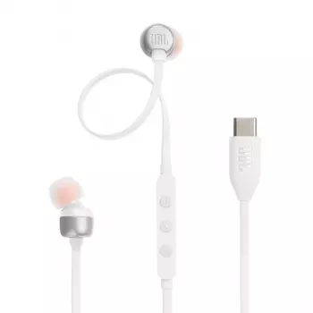JBL Tune 310C kuulokemikrofoni johdollinen nappikuuloke puhelut/musiikki USB Type-C valkoinen