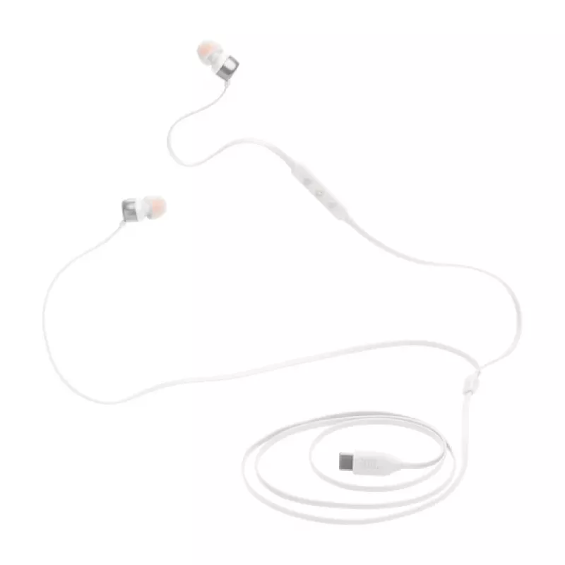 JBL Tune 310C kuulokemikrofoni johdollinen nappikuuloke puhelut/musiikki USB Type-C valkoinen