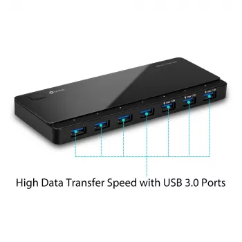 TP-Link UH700 USB-keskitin USB 3.2 Gen 1 (3.1 Gen 1) Micro-B 5000 Mbit/s musta