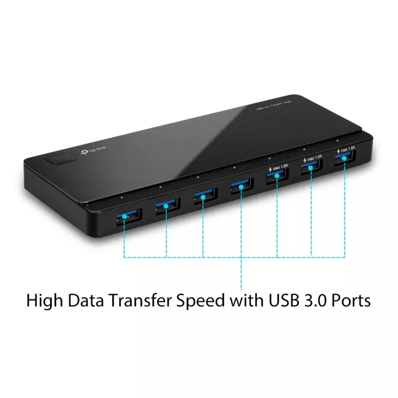 TP-Link UH700 USB-keskitin USB 3.2 Gen 1 (3.1 Gen 1) Micro-B 5000 Mbit/s musta