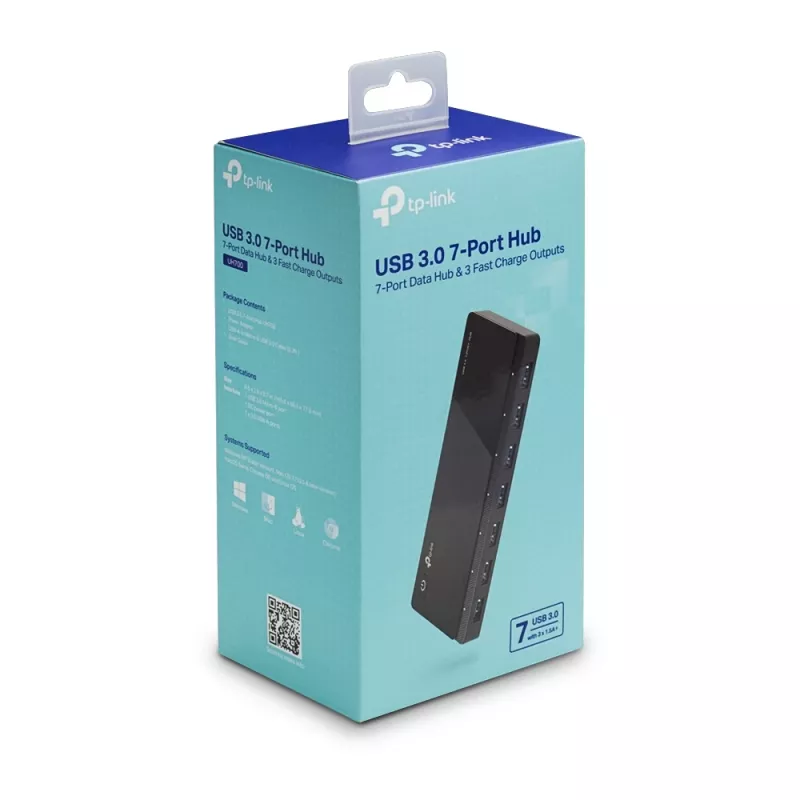 TP-Link UH700 USB-keskitin USB 3.2 Gen 1 (3.1 Gen 1) Micro-B 5000 Mbit/s musta