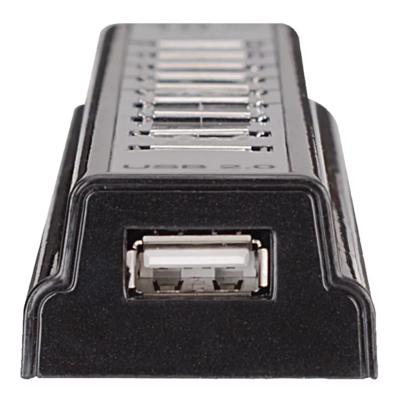 USB-keskitin Manhattan USB-A 10-porttinen, 480 Mbit/s, musta