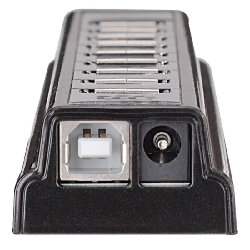USB-keskitin Manhattan USB-A 10-porttinen, 480 Mbit/s, musta