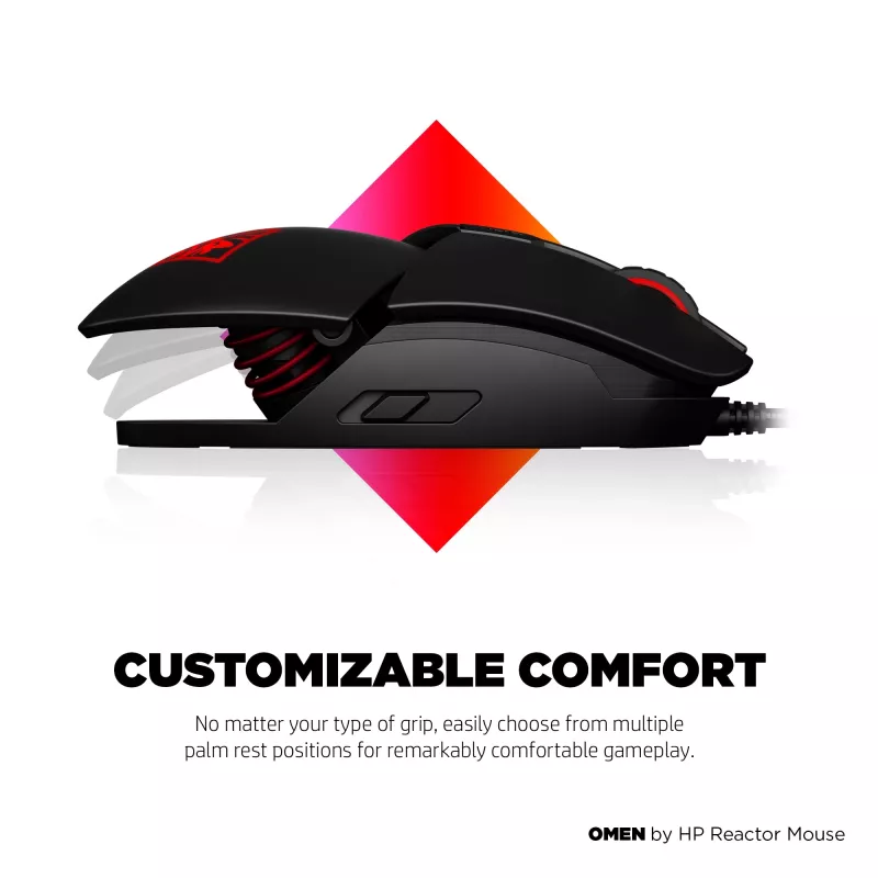 HP OMEN by Reactor hiiri, oikeakätinen, optinen, USB Type-A, 16000 DPI, 0,2 ms, musta