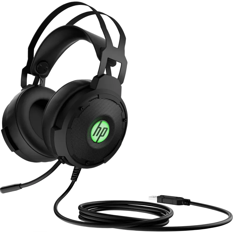 HP Pavilion Gaming Headset 600, johdollinen, pelaaminen, 360 g, kuulokemikrofoni, musta, vihreä