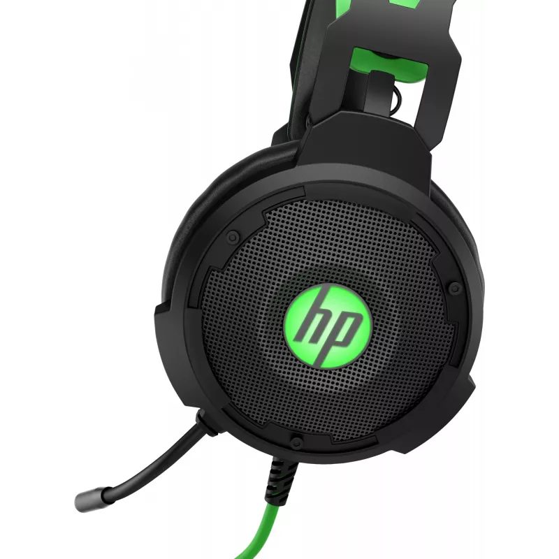 HP Pavilion Gaming Headset 600, johdollinen, pelaaminen, 360 g, kuulokemikrofoni, musta, vihreä