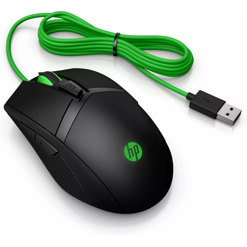 HP Pavilion Gaming hiiri 300, molempikätinen, optinen, USB Type A, 5000 dpi, musta, vihreä