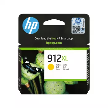 HP 912XL suurikapasiteettinen keltainen alkuperäinen mustesuutin, keltainen, 1 kpl, 700 sivua