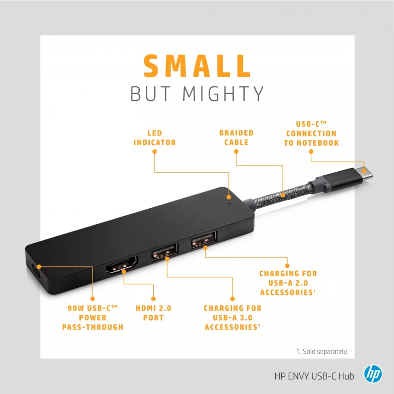 HP ENVY USB-C-keskitin USB 3.2 Gen 1 (3.1 Gen 1) Type-C