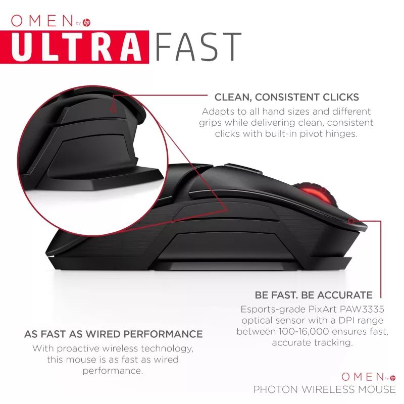 Hiiri HP OMEN by Photon Wireless Bluetooth USB Type-A
