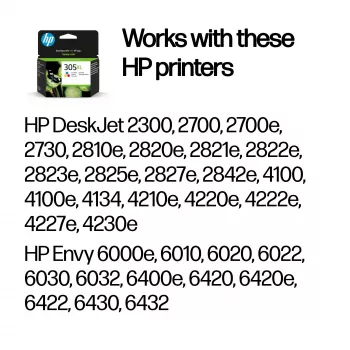 HP 305XL High Yield tri-color alkuperäinen mustekasetti, syaani, magenta, keltainen, 1 kpl, 200 sivua