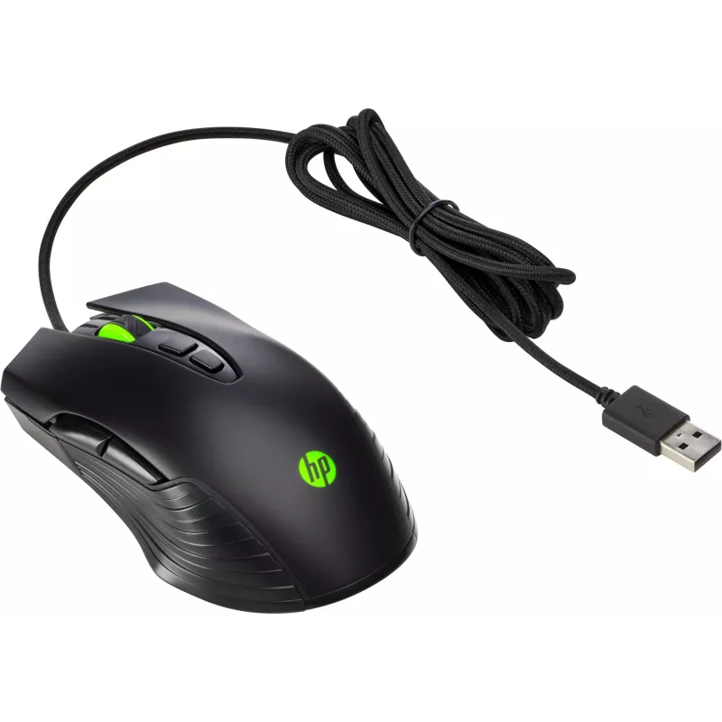 HP X220 taustavalaistu pelihiiri, molempikätinen, optinen, USB Type-A, 3600 DPI, musta