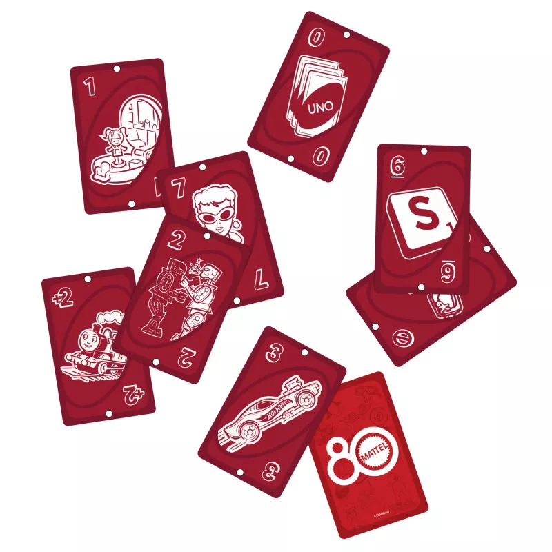 UNO Mattel 80th Ruby Red -korttipeli lapsille ja perheilloille