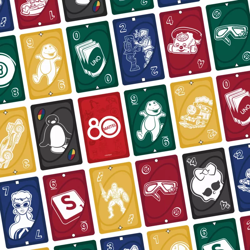 UNO Mattel 80th Ruby Red -korttipeli lapsille ja perheilloille