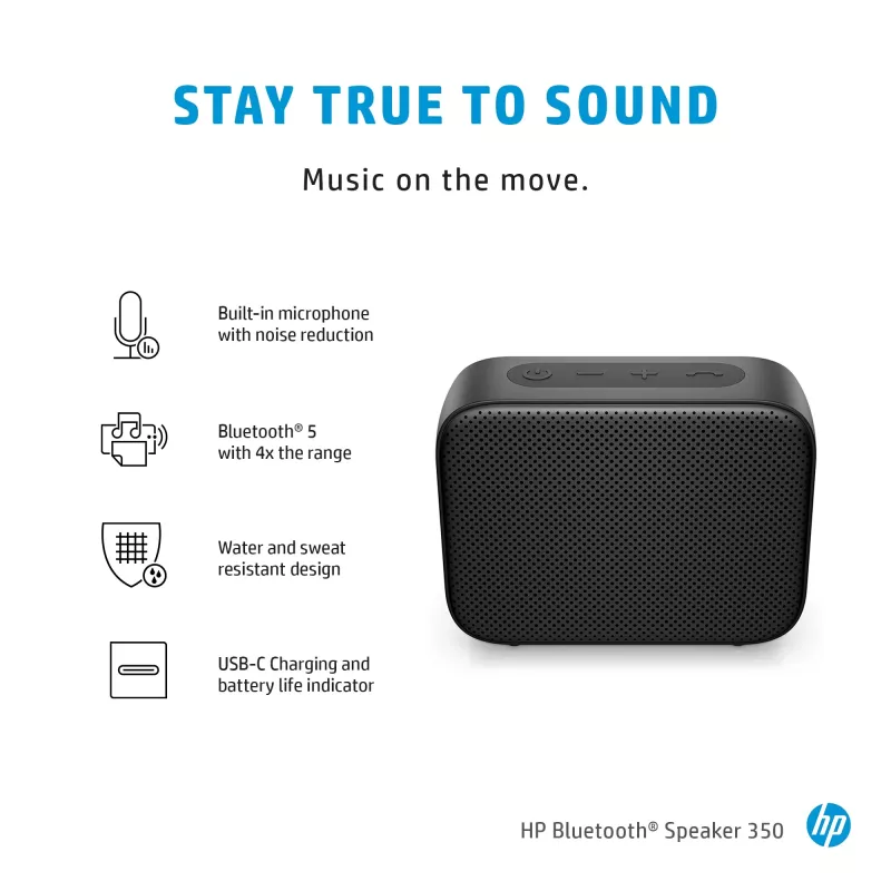 HP hopea Bluetooth-kaiutin 350, langaton, valkoinen, yleiskäyttöinen, sisäänrakennettu akku, 180 g, 78,5 mm