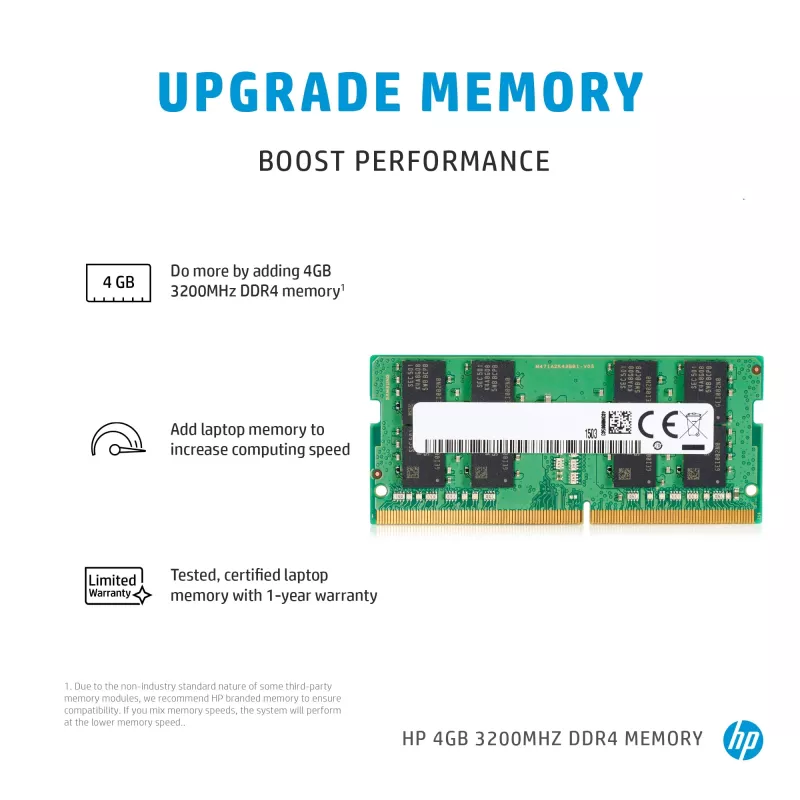 HP 286H5AA muistimoduuli 4 GB 1 x 4 GB DDR4 260-Pin SO-DIMM