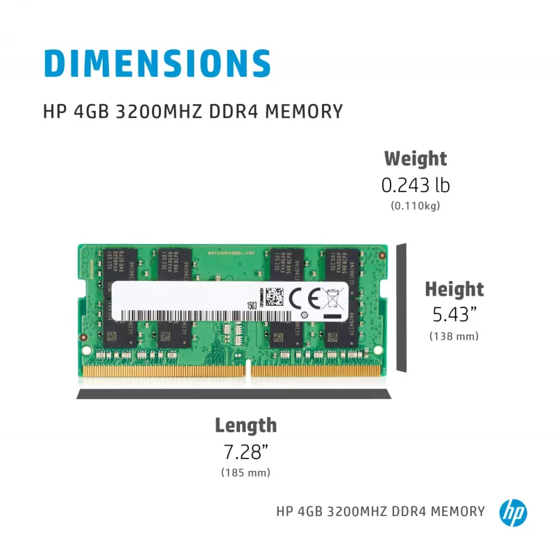 HP 286H5AA muistimoduuli 4 GB 1 x 4 GB DDR4 260-Pin SO-DIMM