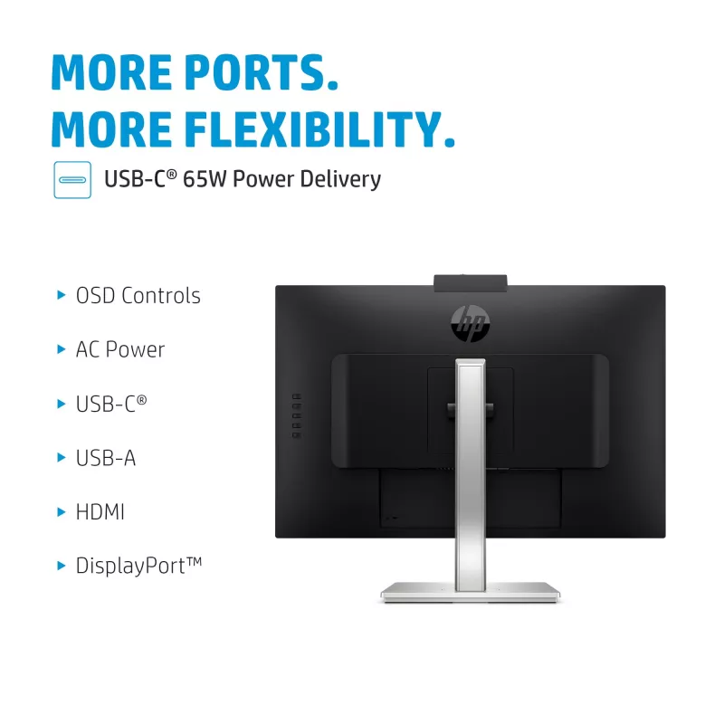 HP E27m G4 QHD USB-C -kokousnäyttö, 68.6 cm (27 inch), 2560 x 1440 pikseliä, Quad HD, LCD, 5 ms, musta, hopea