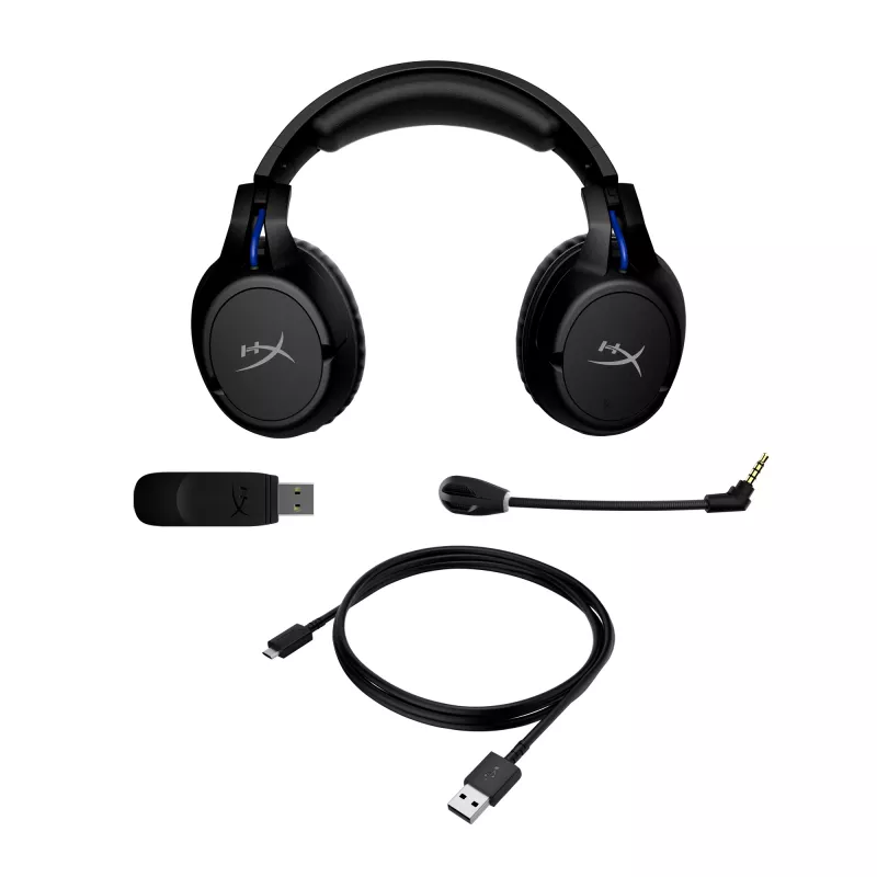 HyperX Cloud Flight -langaton pelikuulokemikrofoni (musta-sininen) - PS5-PS4