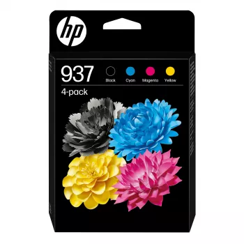 Mustepatruunat HP 937 CMYK 4 kpl:n pakkaus musta syaani magenta keltainen