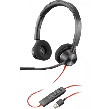 HP Poly Poly Blackwire 3320 USB-A -kuulokemikrofoni, johdollinen, toimisto/asiakaspalvelukeskus, 130 g, kuulokemikrofoni, musta
