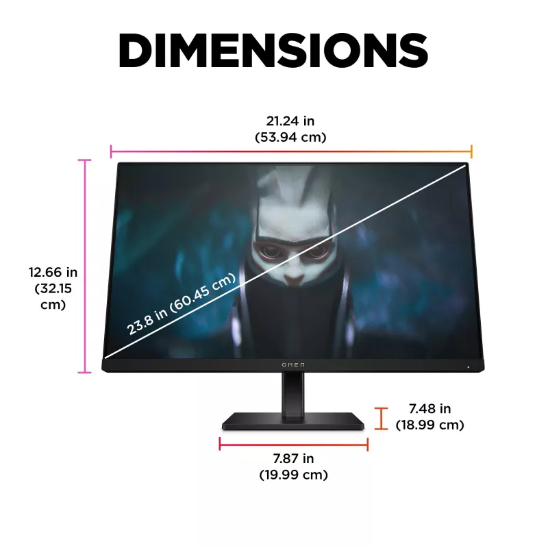 OMEN by HP 60,5 cm (23,8 inch) FHD 165Hz -pelimonitori – OMEN 24