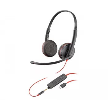 Kuulokemikrofoni POLY Blackwire C3225 stereo USB-C johdollinen toimisto-asiakaspalvelukeskus
