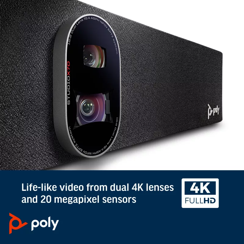 HP Poly Studio X70 all-in-one-videopalkki, 357 kg, 0 - 40 °C, 15 - 80%, 840,2 mm, 135,4 mm, 117,3 mm