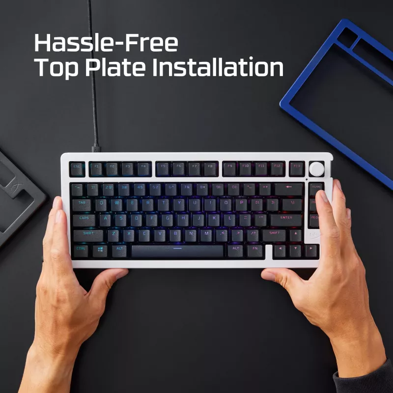Mekaaninen näppäimistö KINGSTON HyperX Alloy Rise 75 Top Plate Navy Blue (malli 85U15AA)