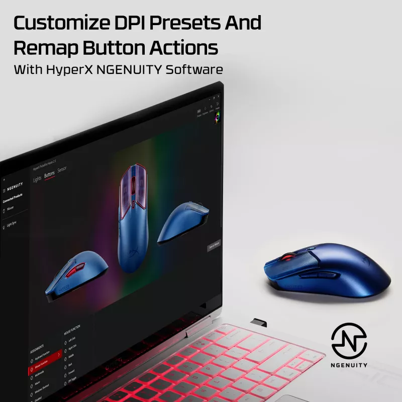 Langaton pelihiiri HP HyperX Pulsefire Haste 2 S Navy 64 g Li-Ion