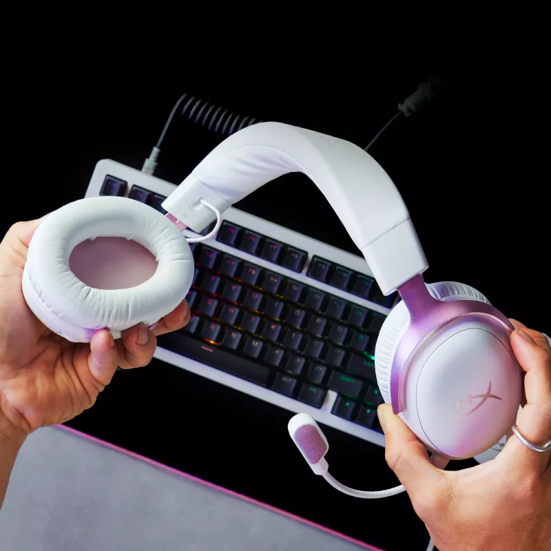 HyperX Cloud III -peliheadset (valkoinen/pinkki)