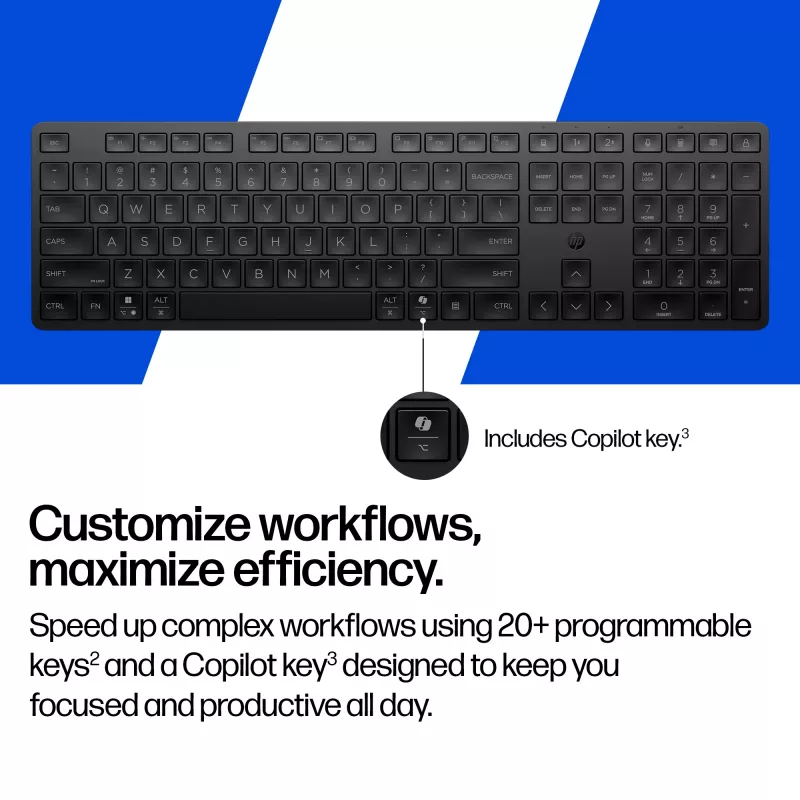 HP 495K Multi-Device Dual-Mode -näppäimistö, Full-Size (100 %), langaton, USB + Bluetooth, musta