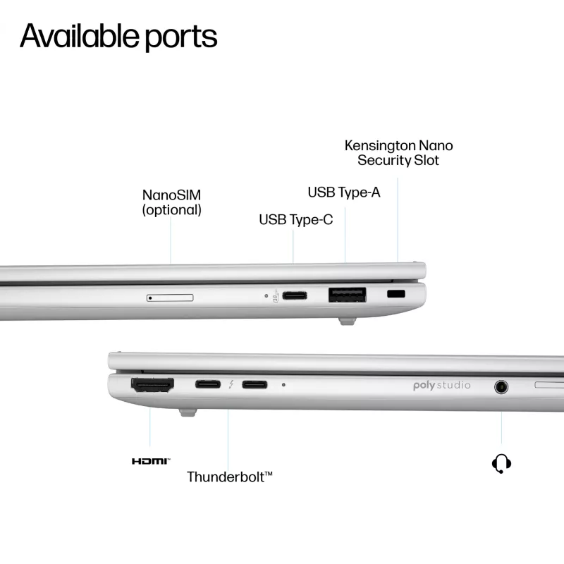 HP EliteBook 8 G1i 14 -kannettava, Intel Core Ultra 7 258V, 14 tuuman WUXGA, 32GB, 1TB SSD, Windows 11 Pro