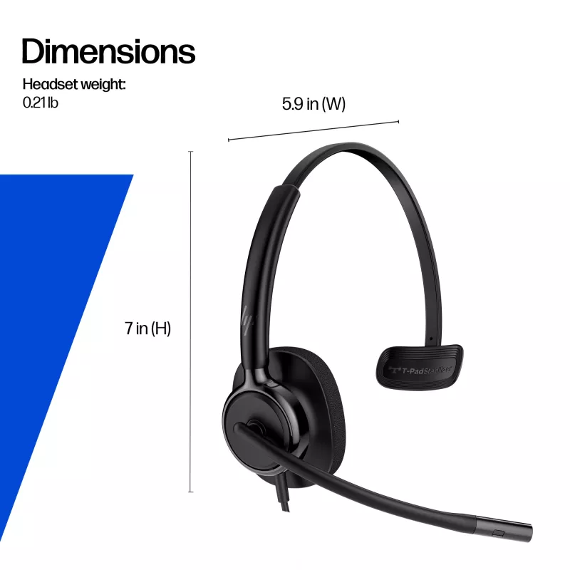 Langallinen stereokuulokemikrofoni HP POLY Mission 425 Classic, USB-liitäntä, 126 g