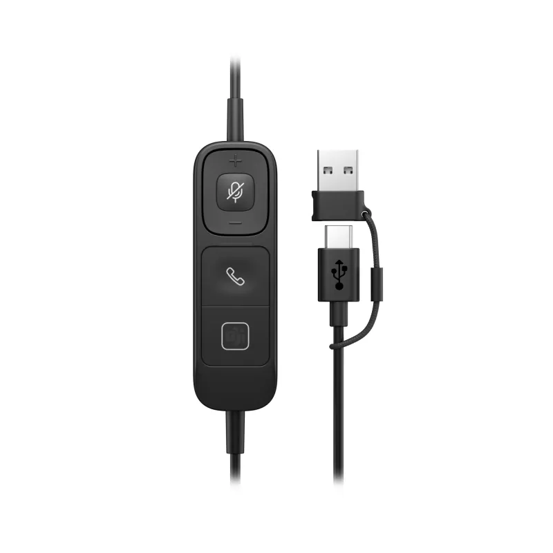 HP Poly Mission 615 yksikanavainen USB-johdollinen headset, 117,5 g, musta