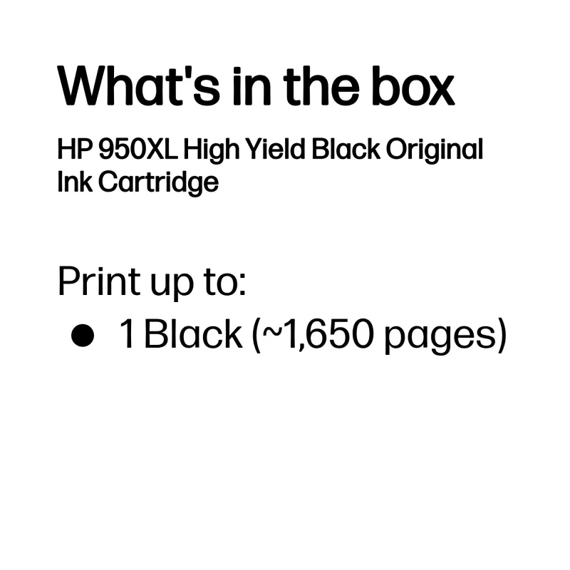 HP 950XL High Yield musta alkuperäinen mustekasetti, musta, 1 kpl, 1650 sivua