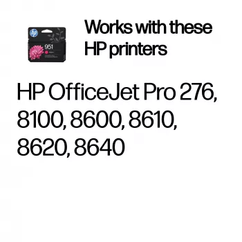 HP 951 magenta alkuperäinen mustekasetti, magenta, 1 kpl, 535 sivua