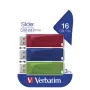 Verbatim Slider - USB-muistitikku - 3x16 GB - sininen/punainen/vihreä